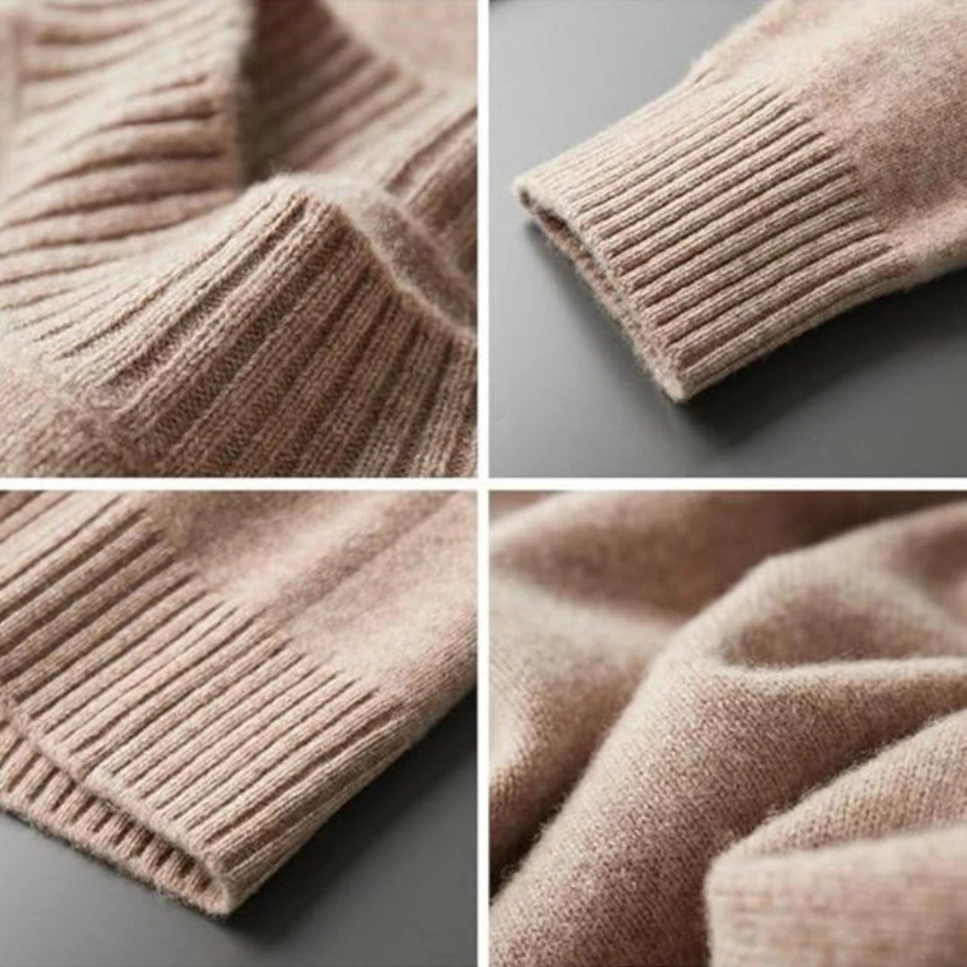 Herren-Strickpullover mit Stehkragen