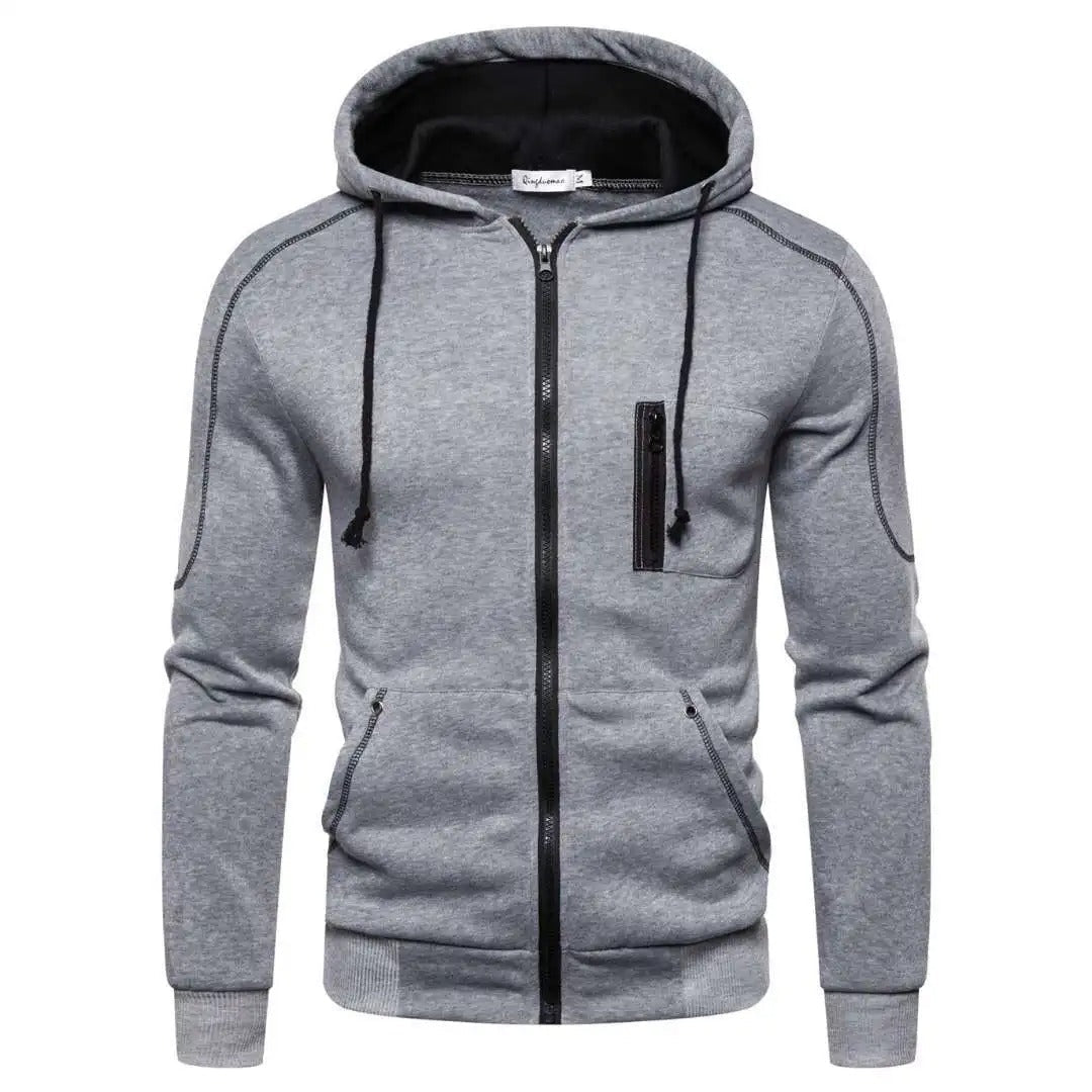Herren-Sweatjacke mit durchgehendem Reißverschluss und Kapuze