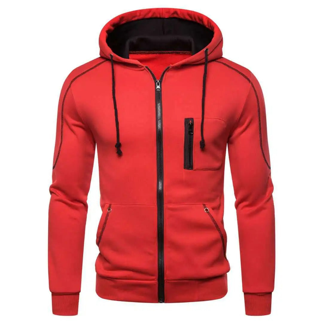 Herren-Sweatjacke mit durchgehendem Reißverschluss und Kapuze