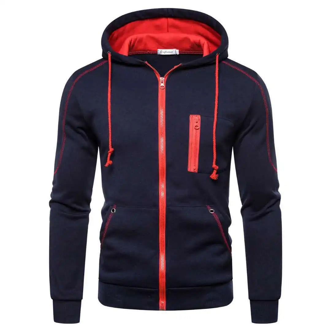 Herren-Sweatjacke mit durchgehendem Reißverschluss und Kapuze