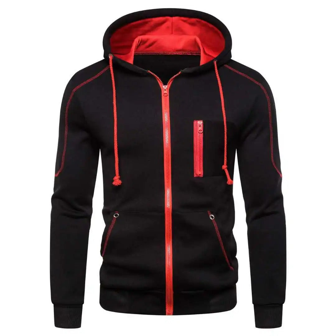 Herren-Sweatjacke mit durchgehendem Reißverschluss und Kapuze
