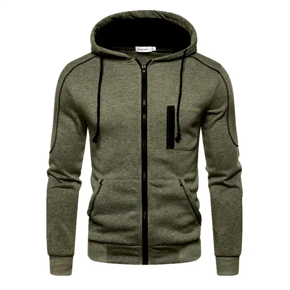 Herren-Sweatjacke mit durchgehendem Reißverschluss und Kapuze