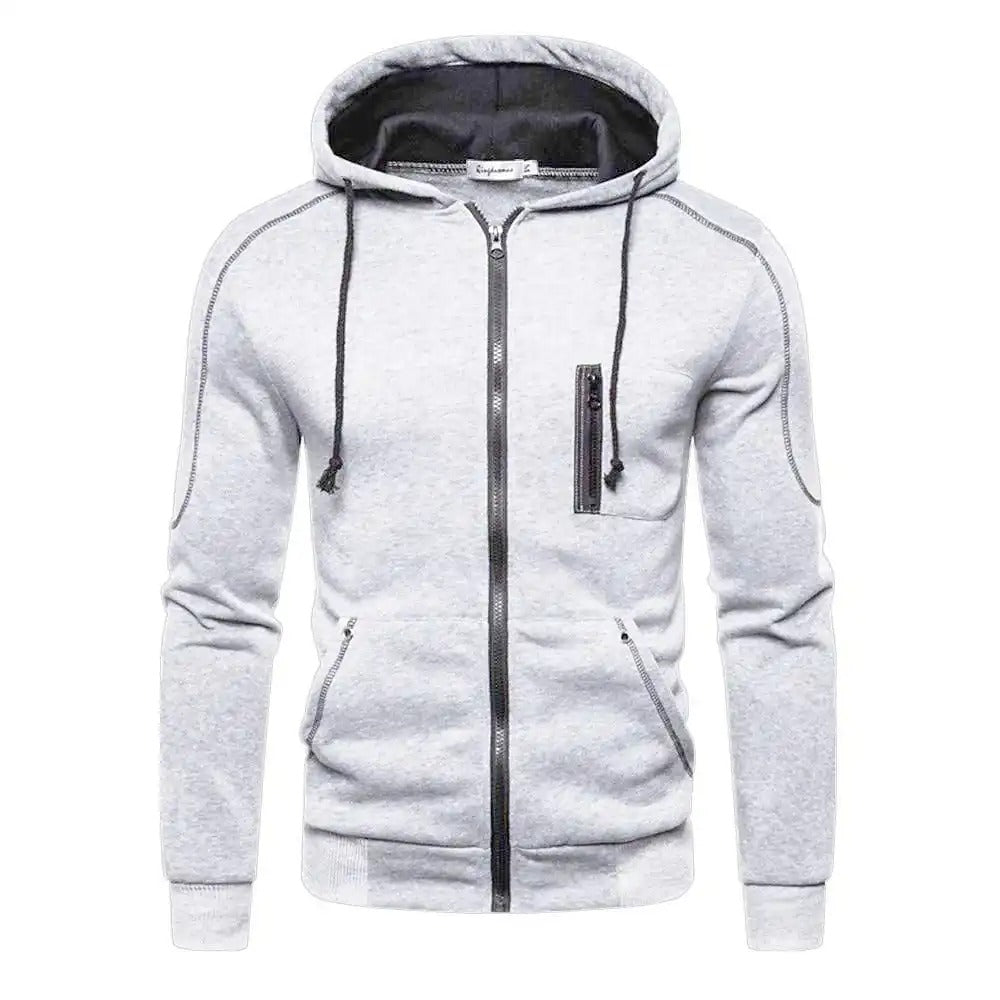 Herren-Sweatjacke mit durchgehendem Reißverschluss und Kapuze
