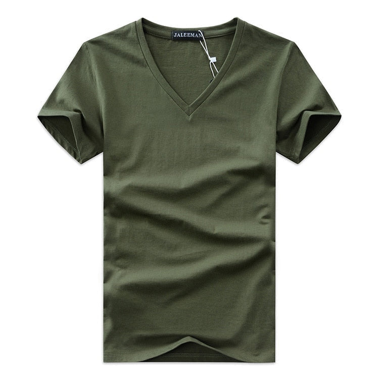 Herren-T-Shirt mit V-Ausschnitt im Slim Fit