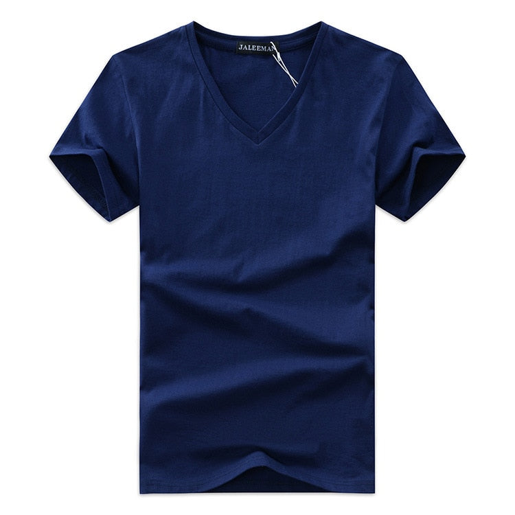 Herren-T-Shirt mit V-Ausschnitt im Slim Fit