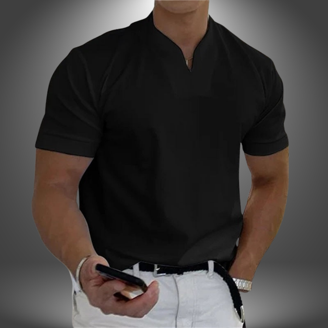 Herren-T-Shirt mit V-Ausschnitt und Kurzarm