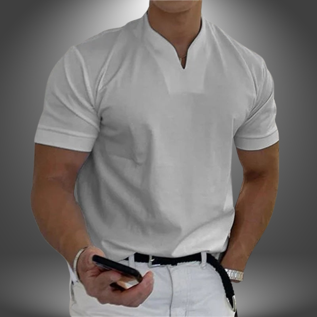 Herren-T-Shirt mit V-Ausschnitt und Kurzarm