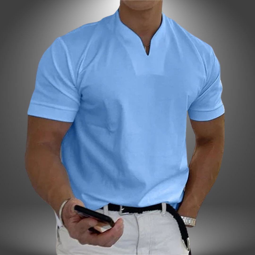 Herren-T-Shirt mit V-Ausschnitt und Kurzarm