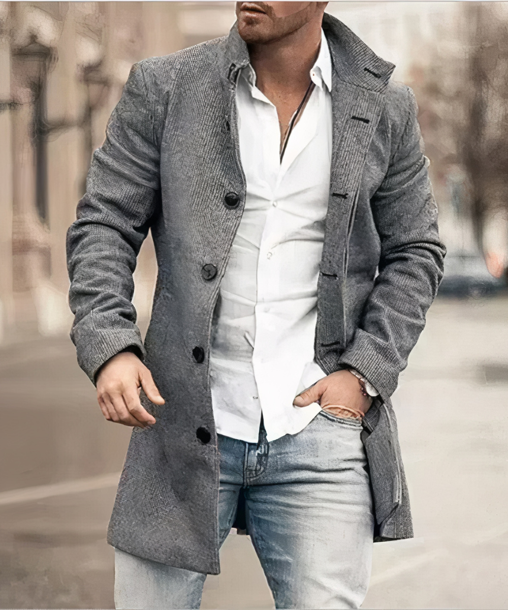 Herren-Trenchcoat mit Knöpfen