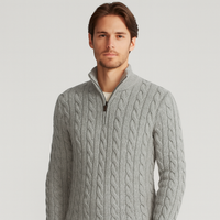 Herren-Troyer-Pullover mit Zopfmuster