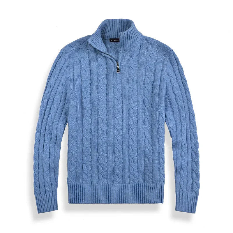 Herren-Troyer-Pullover mit Zopfmuster