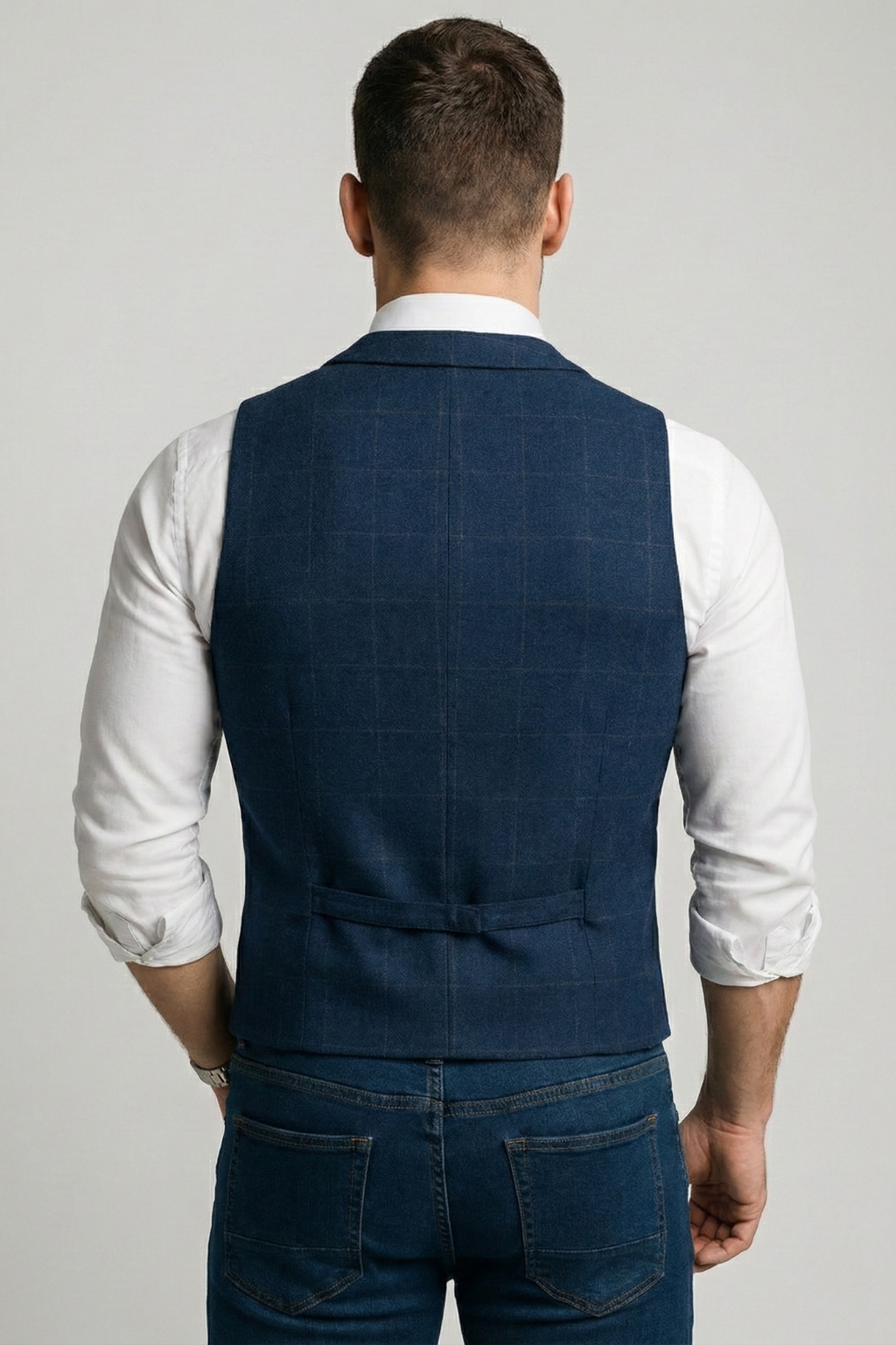 Herren-Tweed-Weste mit V-Ausschnitt