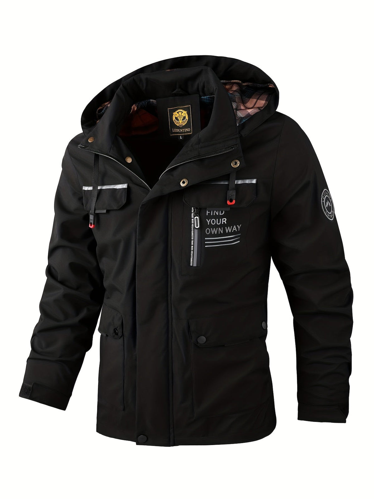 Herren-Utility-Jacke mit Kapuze