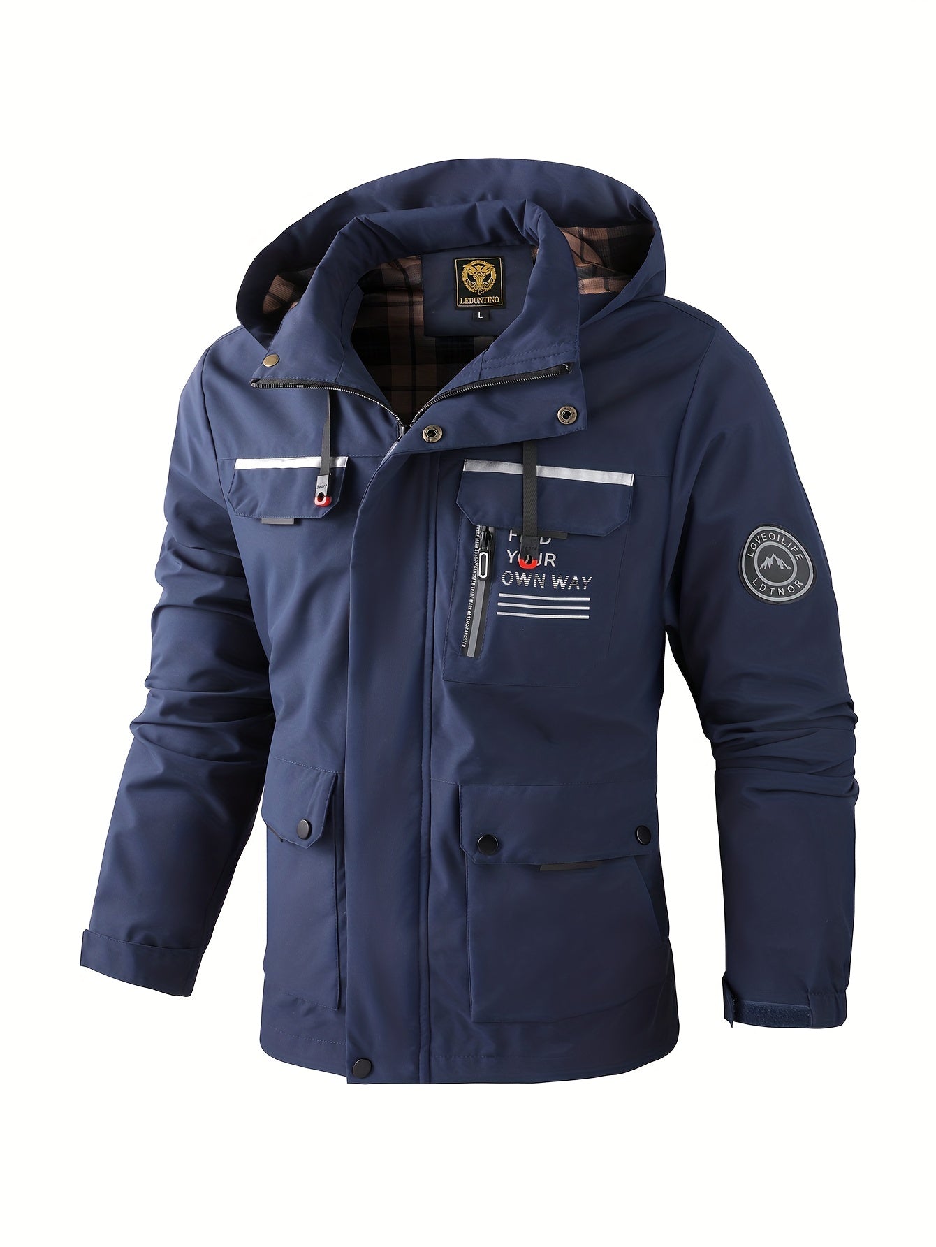 Herren-Utility-Jacke mit Kapuze