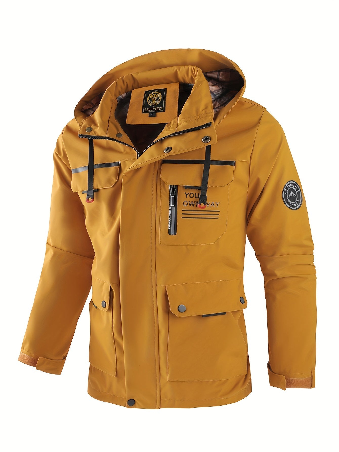 Herren-Utility-Jacke mit Kapuze