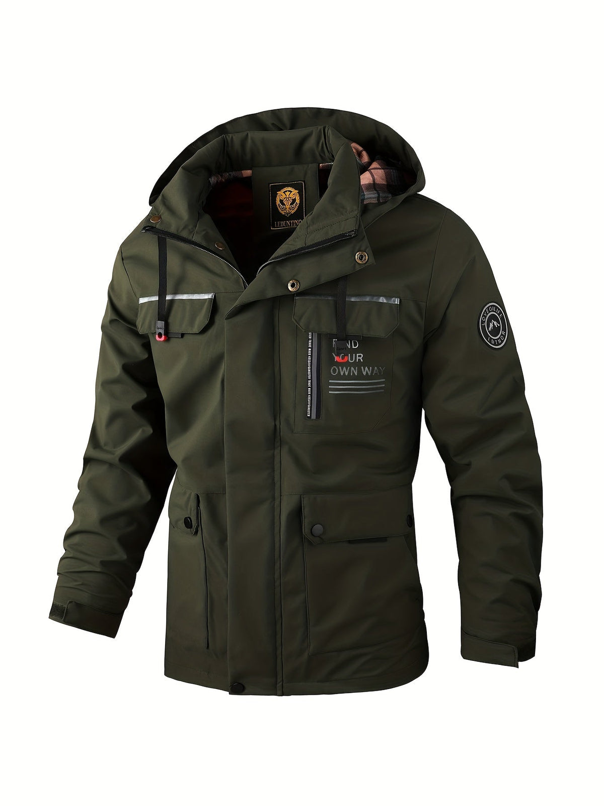 Herren-Utility-Jacke mit Kapuze