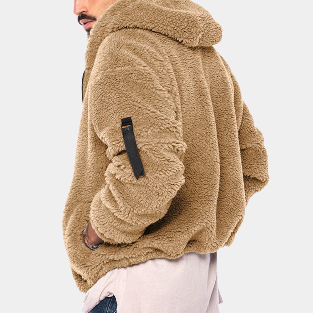 Herren-Winterfleecejacke mit Kapuze