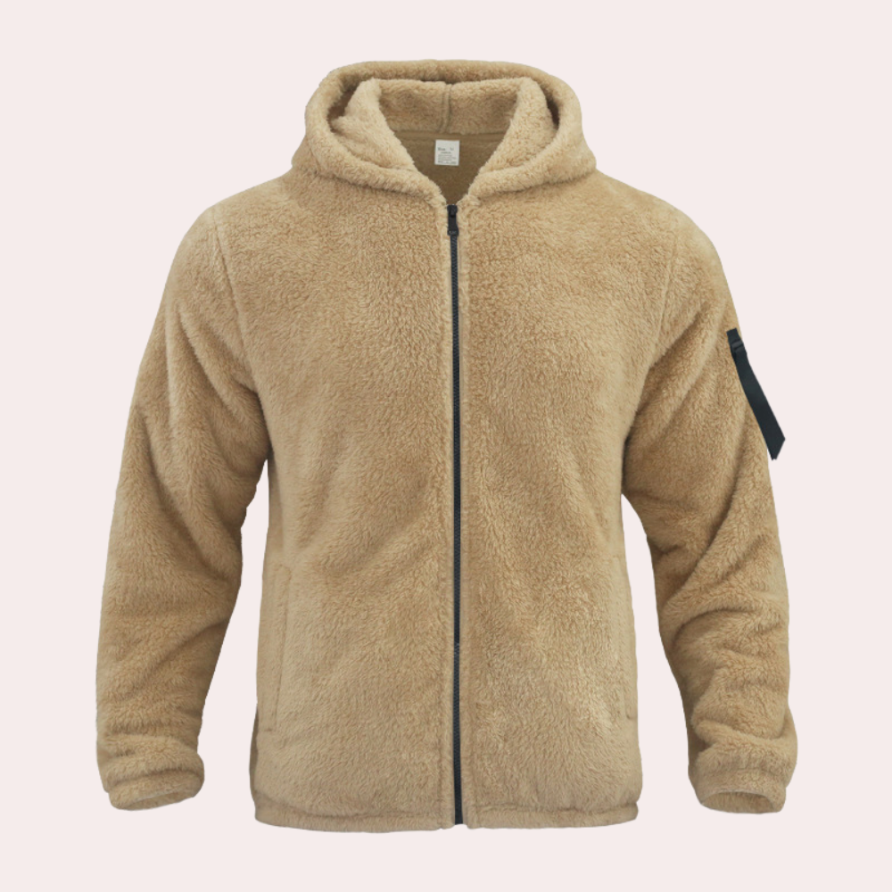 Herren-Winterfleecejacke mit Kapuze