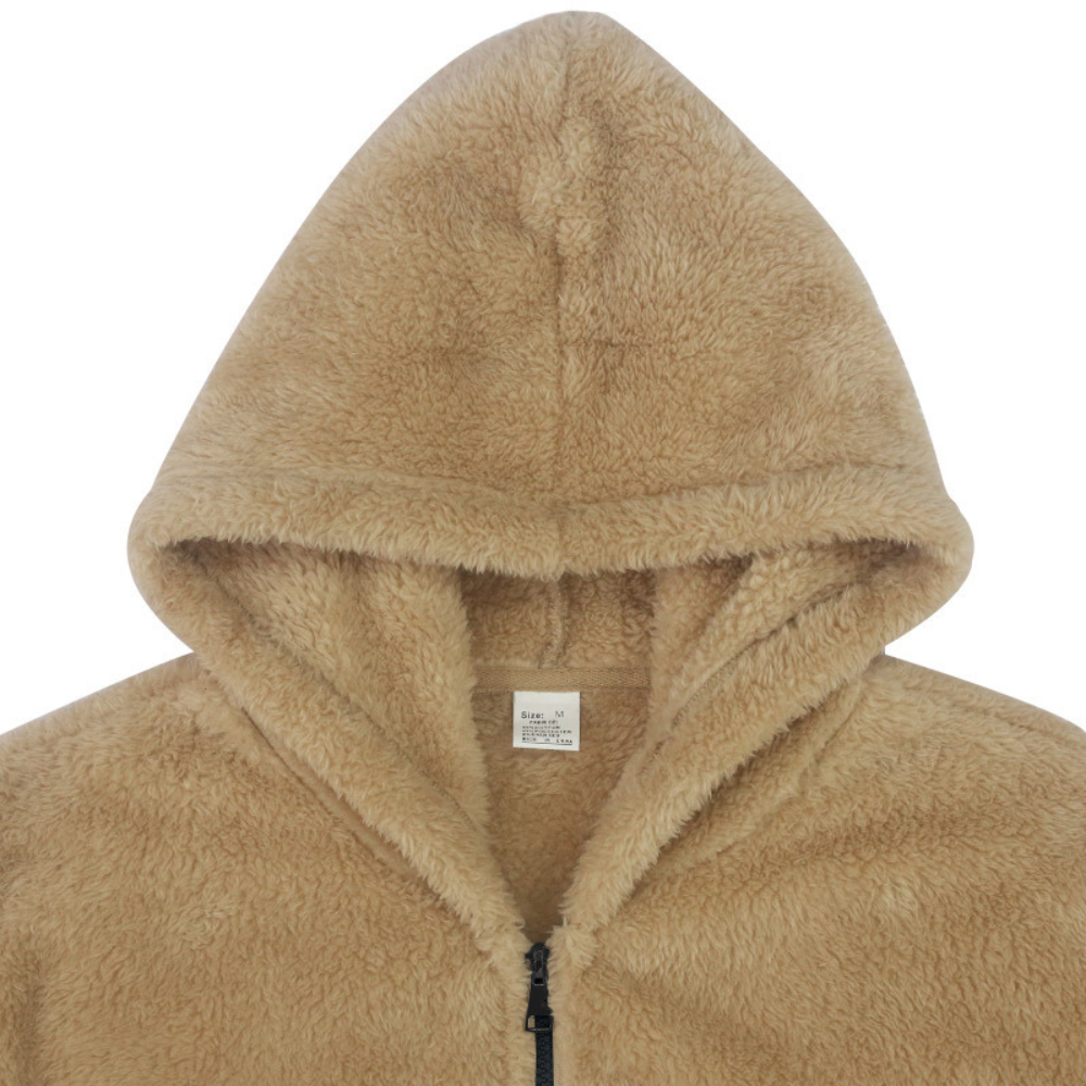 Herren-Winterfleecejacke mit Kapuze