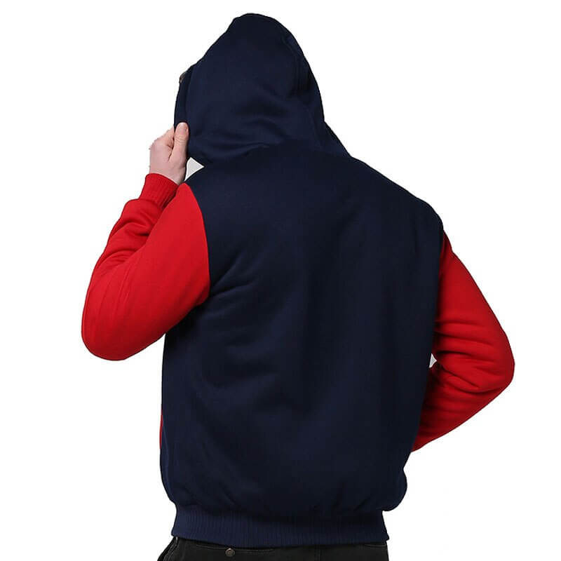 Herren-Winterfleecejacke mit Kapuze und Reißverschluss