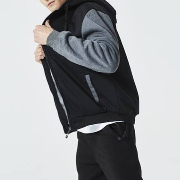 Herren-Winterfleecejacke mit Kapuze und Reißverschluss