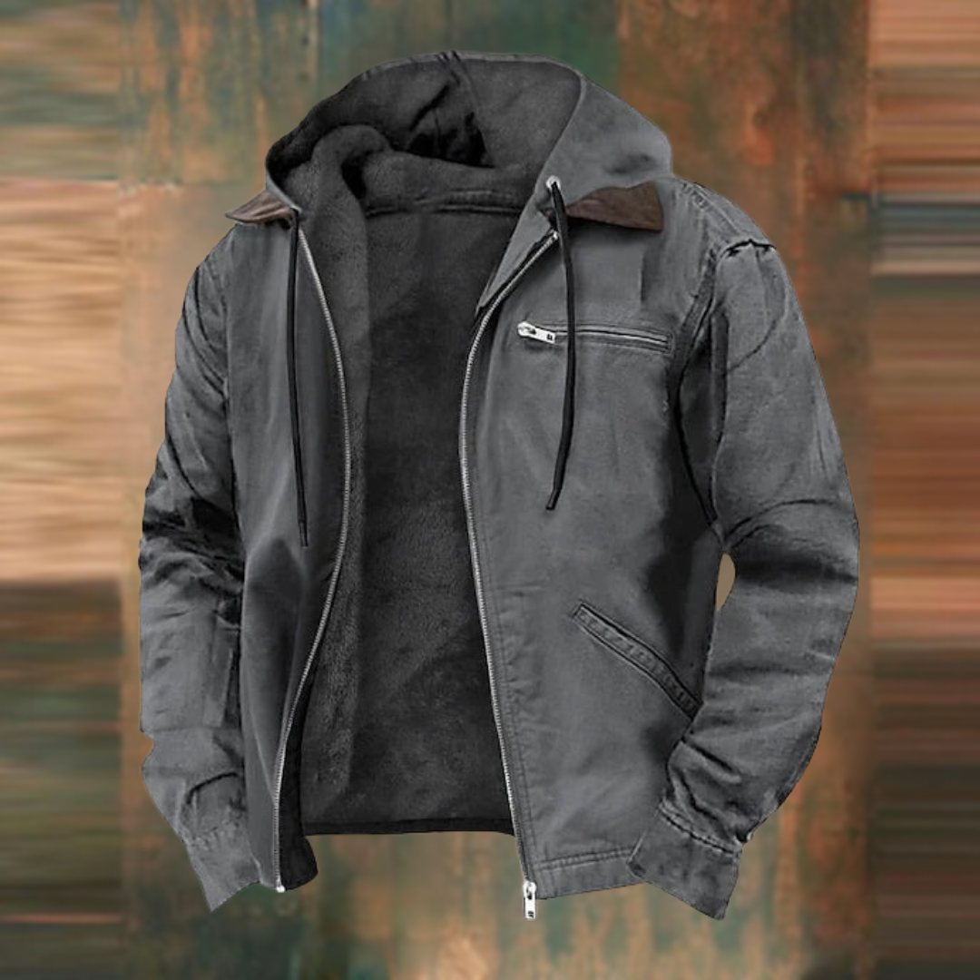 Herren-Winterjacke mit Kapuze in modernem Design aus atmungsaktivem Material