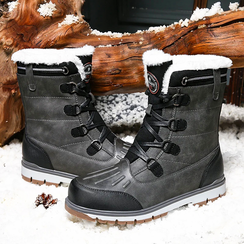 Herren-Winterstiefel – warm gefütterte Schneestiefel mit rutschfester Sohle