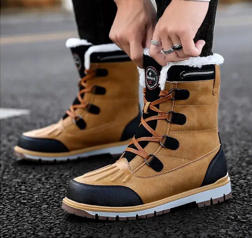 Herren-Winterstiefel – warm gefütterte Schneestiefel mit rutschfester Sohle