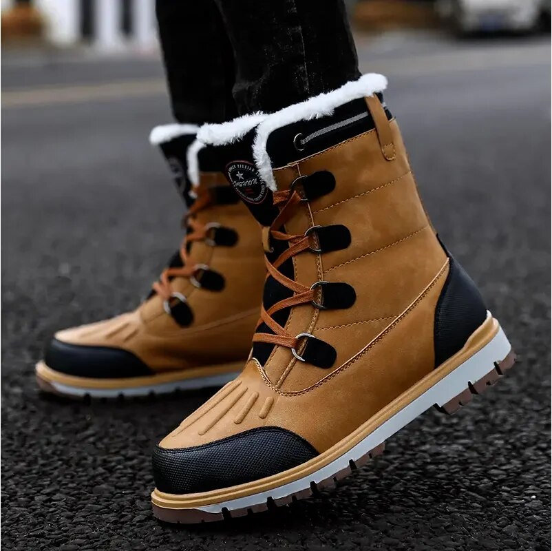 Herren-Winterstiefel – warm gefütterte Schneestiefel mit rutschfester Sohle