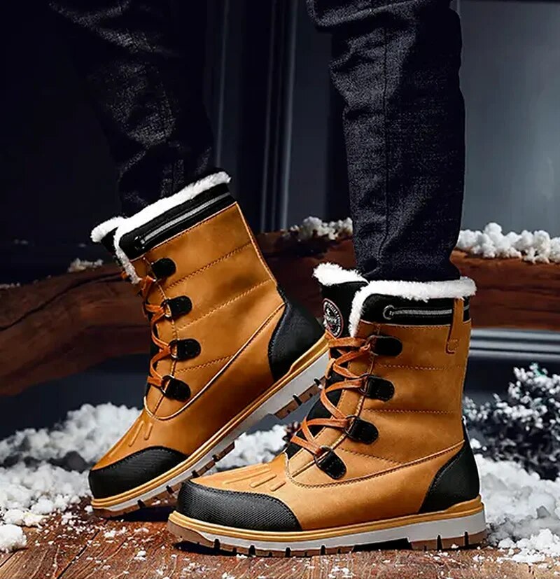 Herren-Winterstiefel – warm gefütterte Schneestiefel mit rutschfester Sohle
