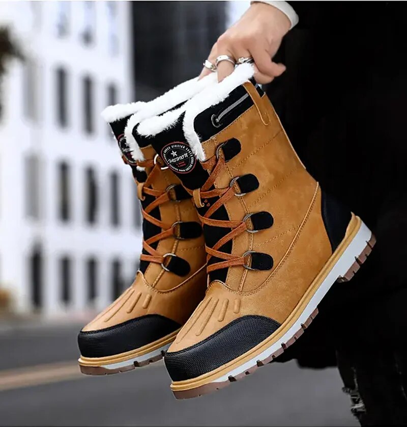 Herren-Winterstiefel – warm gefütterte Schneestiefel mit rutschfester Sohle