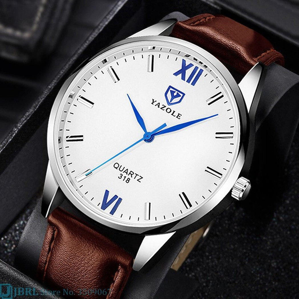 Herrenarmbanduhr mit Lederarmband