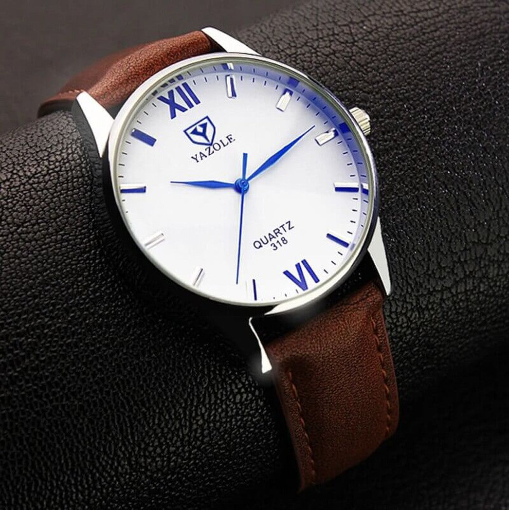 Herrenarmbanduhr mit Lederarmband