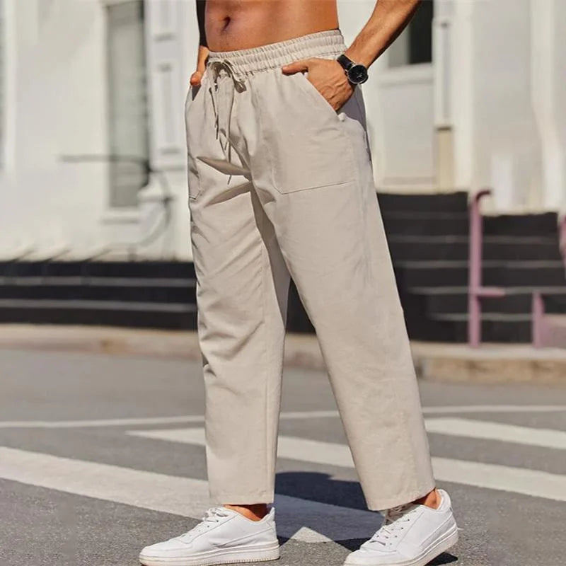 Herrenhose mit Kordelzug und lockerer Passform