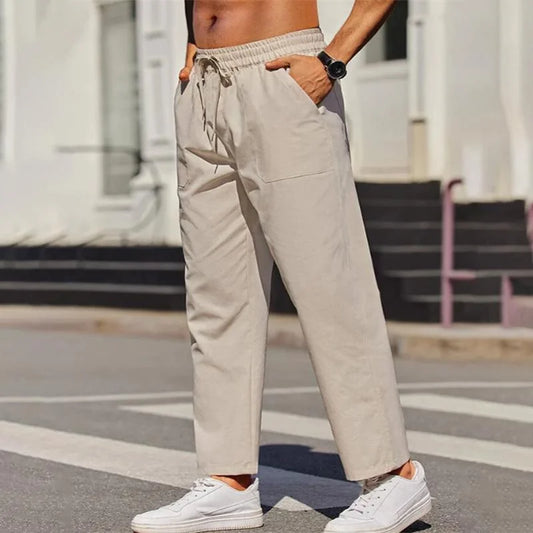 Herrenhose mit Kordelzug und lockerer Passform