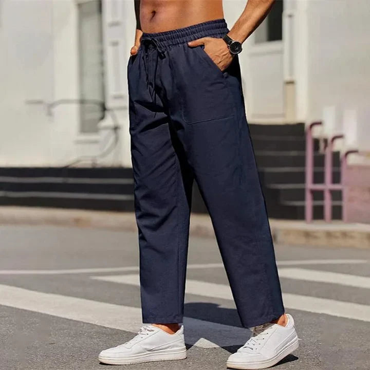Herrenhose mit Kordelzug und lockerer Passform