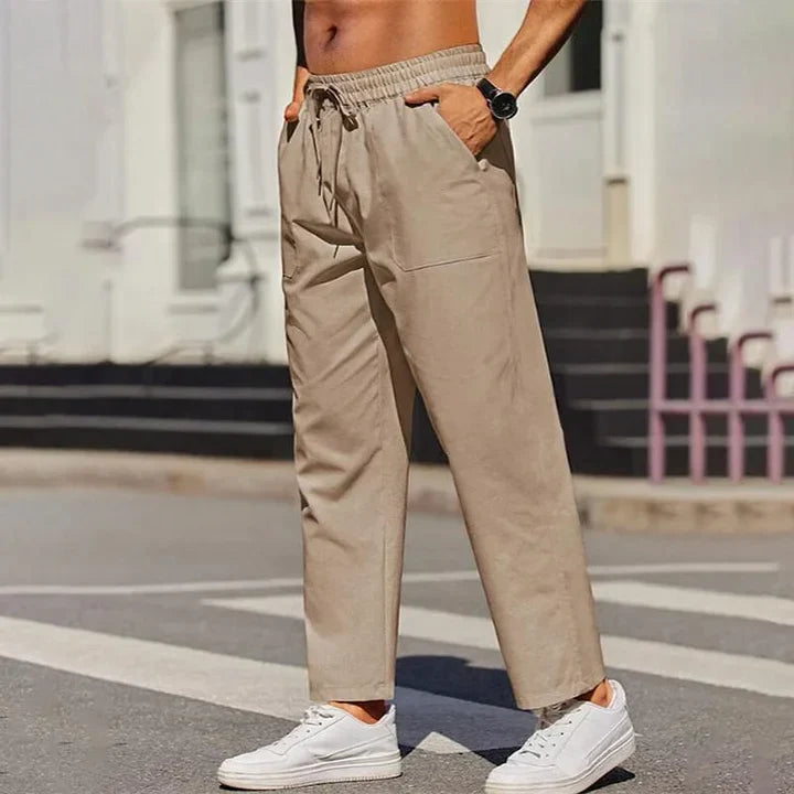 Herrenhose mit Kordelzug und lockerer Passform