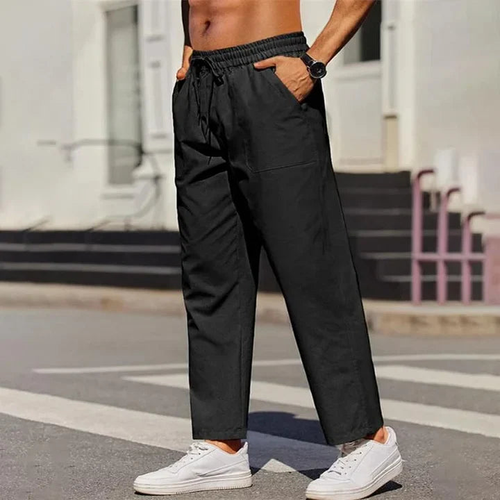 Herrenhose mit Kordelzug und lockerer Passform