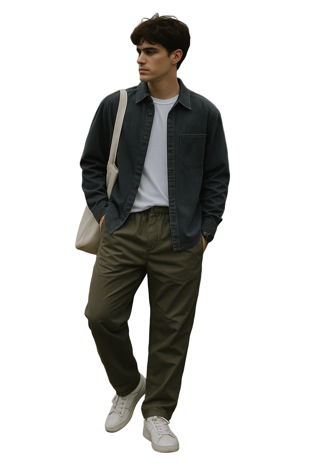 Herrenhose mit lockerer Passform und weicher Webstruktur