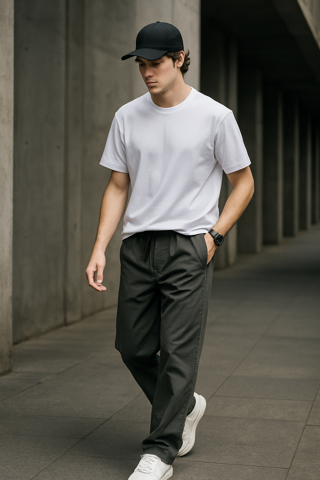 Herrenhose mit lockerer Passform und weicher Webstruktur