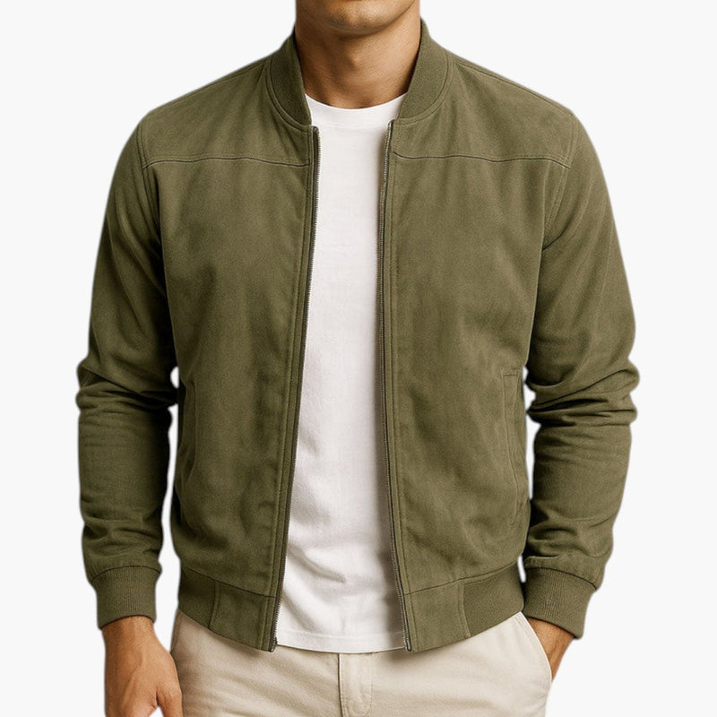 Herrenjacke mit Frontverschluss und langen Ärmeln