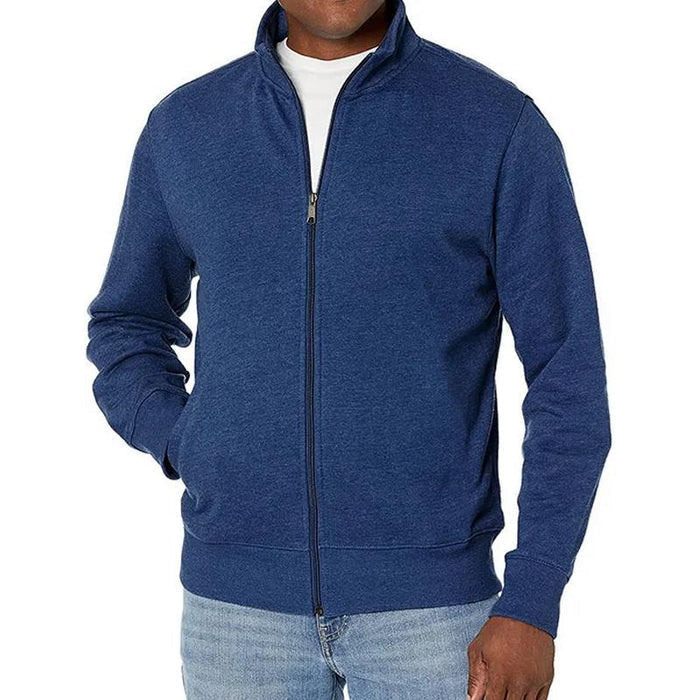 Herrenpullover mit durchgehendem Reißverschluss im Lässig- und Business-Stil