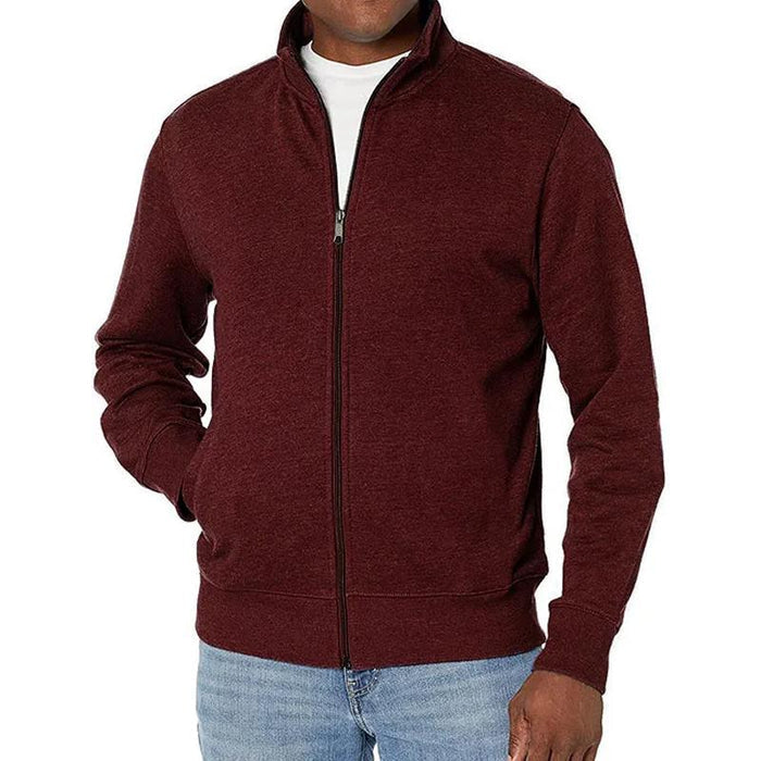 Herrenpullover mit durchgehendem Reißverschluss im Lässig- und Business-Stil