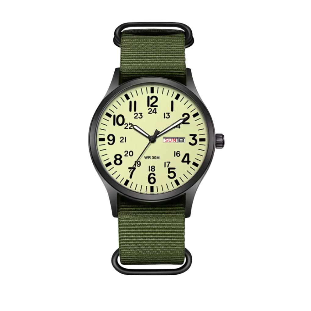 Herrenuhr im Militär-Stil mit Nylonarmband