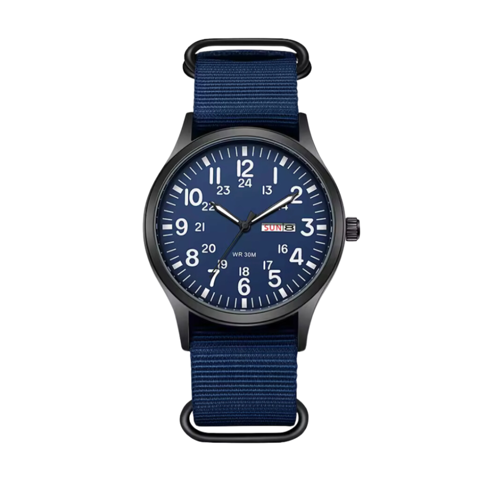 Herrenuhr im Militär-Stil mit Nylonarmband