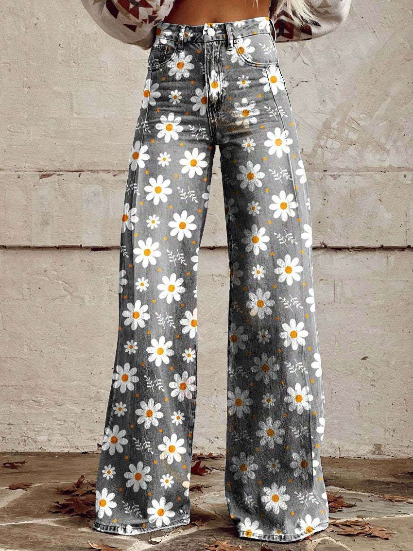 High-Waist-Jeans mit weit geschnittenem Bein für Damen