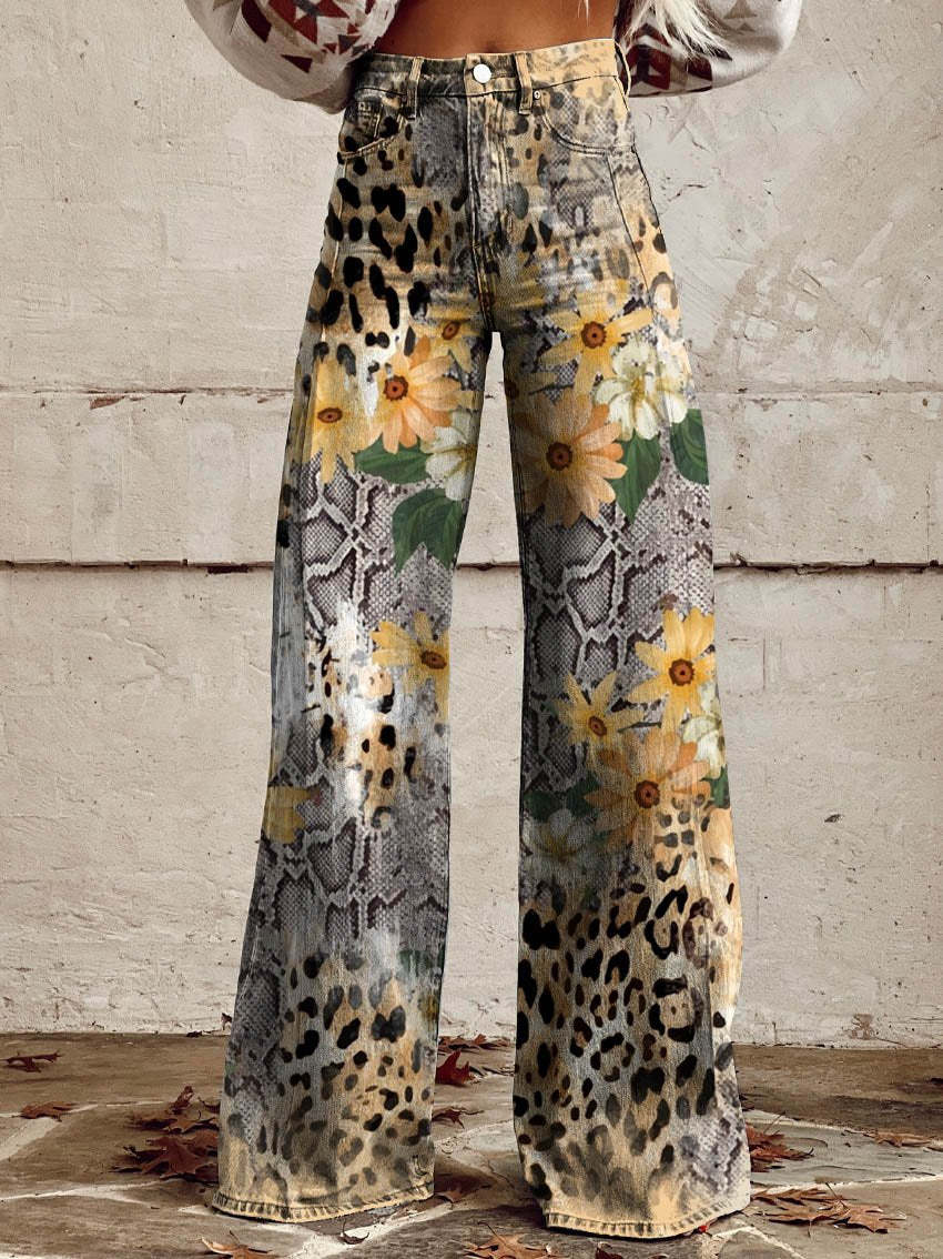 High-Waist-Jeans mit weit geschnittenem Bein für Damen