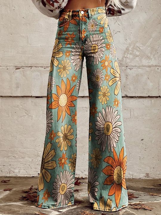 High-Waist-Jeans mit weit geschnittenem Bein für Damen