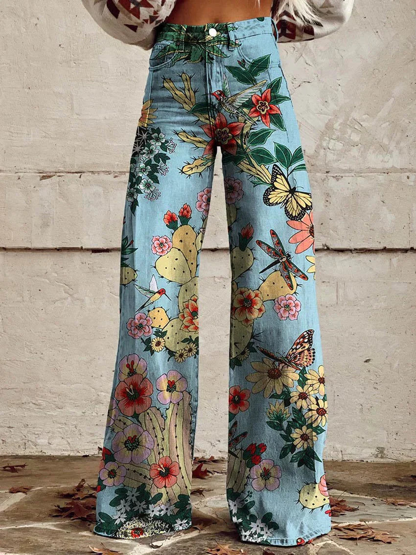 High-Waist-Jeans mit weit geschnittenem Bein für Damen