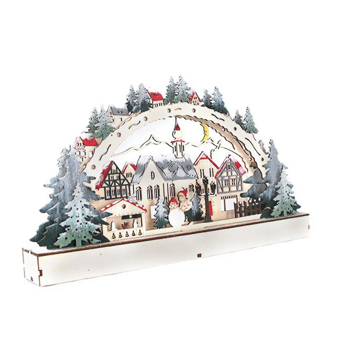 Holz-Adventskalender mit 24 Fächern und warmweißem LED-Licht für weihnachtliche Atmosphäre